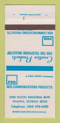 Matchbook Cover - Ren Communications Atlanta GA Telephone 30 Strike