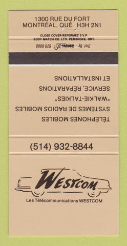 Matchbook Cover - Westcom Telephone Communications Montreal QC 30 Strike