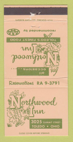 Matchbook Cover - Northwood Inn Toledo OH 30 Strike