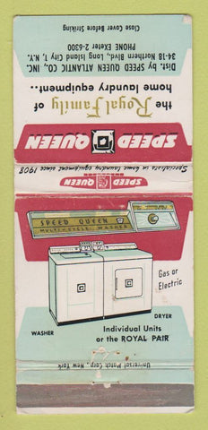 Matchbook Cover - Speed Queen Washer Dryer Long Island City NY WEAR 30 Strike