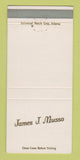 Matchbook Cover - James Musso Schlitz Beer 30 Strike