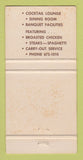 Matchbook Cover - Kentwood Restaurant  30 Strike