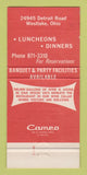 Matchbook Cover - Dover Chalet Restaurant Westlake OH 30 Strike