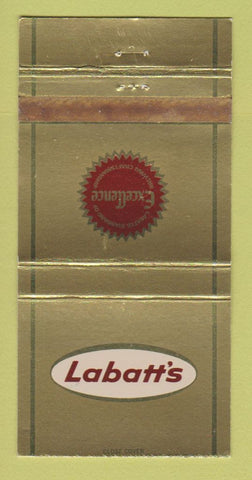 Matchbook Cover - Labatt's Beer Excellence Canada WEAR 30 Strike