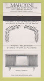 Matchbook Cover - Marconi Radio Stereo TV Canada WEAR 30 Strike