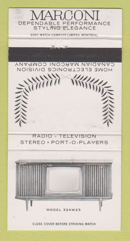 Matchbook Cover - Marconi Radio Stereo TV Canada WEAR 30 Strike