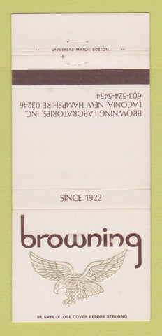 Matchbook Cover - Browning Labs Laconia NH 30 Strike