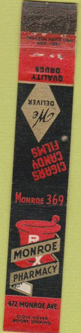 Matchbook Cover - Monroe Drugs 10 Strike