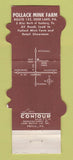 Matchbook Cover - Pollack's Mink Farm Deer Lake PA Contour