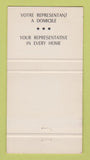 Matchbook Cover - Bottin Telephone Selector QC 30 Strike