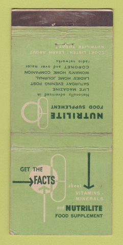 Matchbook Cover - Nutrilite Food Supplement Vitamin WEAR 21 Strike Feature