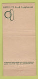Matchbook Cover - Nutrilite Food Supplement Vitamin WEAR 21 Strike Feature