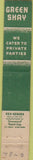 Matchbook Cover - Green Shay Nite Club Philadelphia PA 10 Strike