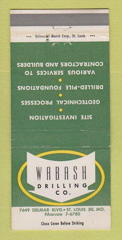 Matchbook Cover - Wabash Drilling St Louis MO 30 Strike