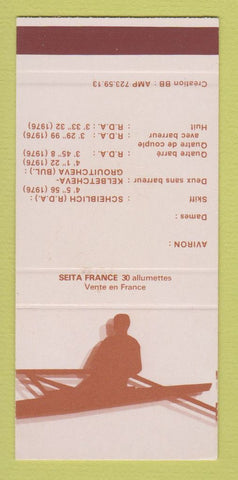 Matchbook Cover - Seita France Olympics? Rowing SAMPLE 30 Strike