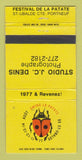 Matchbook Cover - Festival De LA Patate Portneuf QC Denis Photo 30 Strike
