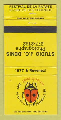 Matchbook Cover - Festival De LA Patate Portneuf QC Denis Photo 30 Strike