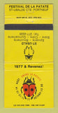 Matchbook Cover - Festival De LA Patate Portneuf QC St Ubald Epicerie 30 Strike