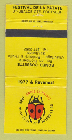 Matchbook Cover - Festival De LA Patate Portneuf QC Romeo Cossette 30 Strike
