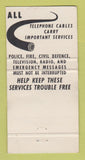 Matchbook Cover - Bell Canada Telephone WEAR 30 Strike