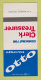Matchbook Cover - Alberta Otto Clerk Treasurer Election 30 Strike