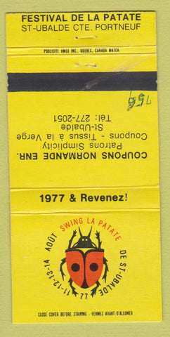 Matchbook Cover - Festival De LA Patate Portneuf QC Coupons Normande 30 Strike