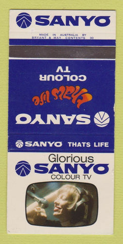 Matchbook Cover - Sanyo Color TV Australia 30 Strike