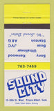 Matchbook Cover - Sound City Speakers Stereo Prince Albert SK 30 Strike