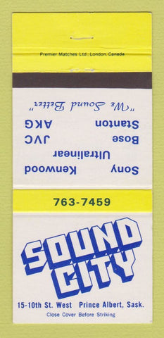 Matchbook Cover - Sound City Speakers Stereo Prince Albert SK 30 Strike