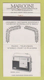 Matchbook Cover - Marconi Radio TV Stereo Canada 30 Strike