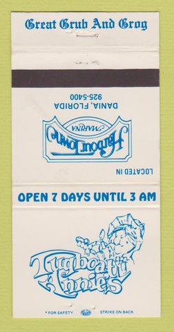 Matchbook Cover - Harbour Towne Marina Dania FL Tugboat Annie's 30 Strike
