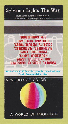 Matchbook Cover - Sylvania Color TV Montreal QC Drummondville 30 Strike