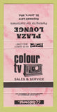 Matchbook Cover - Plaza Lounge TV St John's NF 30 Strike