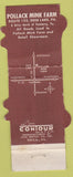 Matchbook Cover - Pollack's Mink Farm Deer Lake PA Contour WEAR