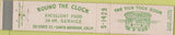 Matchbook Cover - Tick Tock Room Santa Barbara CA 10 Strike