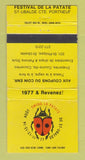 Matchbook Cover Festival De LA Patate Portneuf QC Coupons Du Coin WEAR 30 Strike