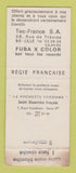 Matchbook Cover - Fubir Color TV  France SAMPLE