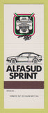 Matchbook Cover - Alfa Romeo Cars South Africa SAMPLE