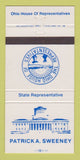 Matchbook Cover - Ohio House of Reps Patrick Sweeney OH 30 Strike