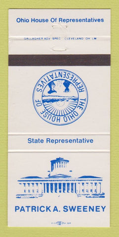 Matchbook Cover - Ohio House of Reps Patrick Sweeney OH 30 Strike