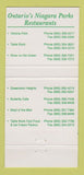 Matchbook Cover - Niagara Parks Restaurants Niagara Falls ON 30 Strike