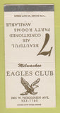 Matchbook Cover - Eagles Club Milwaukee WI 30 Strike