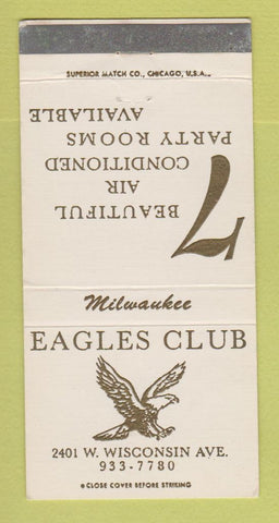 Matchbook Cover - Eagles Club Milwaukee WI 30 Strike