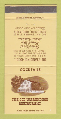 Matchbook Cover - Old Warehouse Restaurant Coshocton OH 30 Strike