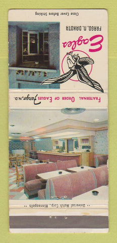 Matchbook Cover - Eagles Club Fargo ND WEAR 30 Strike