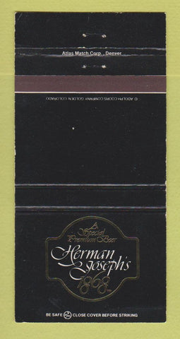 Matchbook Cover - Herman Joseph's Beer 1968 Coors Golden Colorado 30 Strike