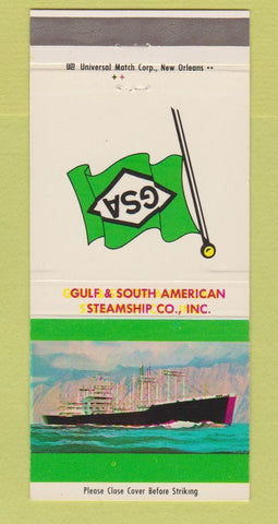 Matchbook Cover - Gulf and South American Steamship New Orleans LA 30 Strike