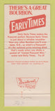 Matchbook Cover - Early Times Whiskey Pussycat Drink Louisville KY 30 Strike