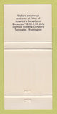Matchbook Cover - Olympia Beer Tumwater WA 30 Strike