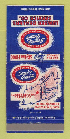Matchbook Cover - Service Quality Lumber Dealers Kansas City KS 30 Strike